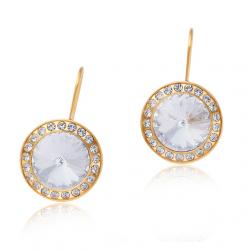 Ohrhänger gelbgold mit Zirkonia und Swarovski 