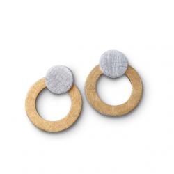 Ohrstecker Silber eismatt Bicolor 2-teilig 