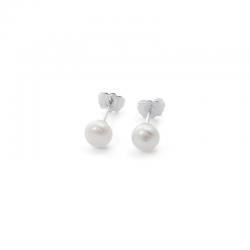 Silber Ohrstecker mit Süßwasserperle 6mm 