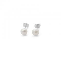 Silber Ohrstecker mit Süßwasserperle 7mm 