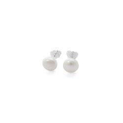 Silber Ohrstecker mit Süßwasserperle 8mm 