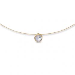 Kette gelbgold beschichtet mit Swarovski-Stein 