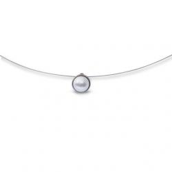 Edelstahl-Kette mit Swarovski-Perle 