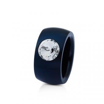 Ring schwarz mit Preciosa® Crystals 